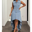 ⏰Last Day Sale 50% Off💃Women's Sleeveless Denim Dress with Asymmetrical Hem