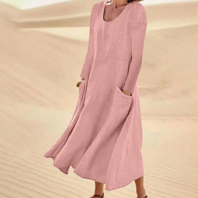 👗 50% OFF NOW! Women's Solid Color Long Sleeve Dress