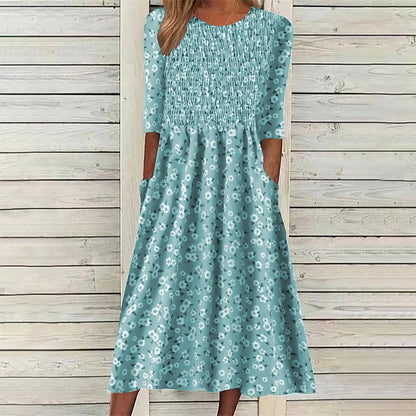 ⏰Last Day Sale 50% Off💃Women's Smocked Floral Print Dress