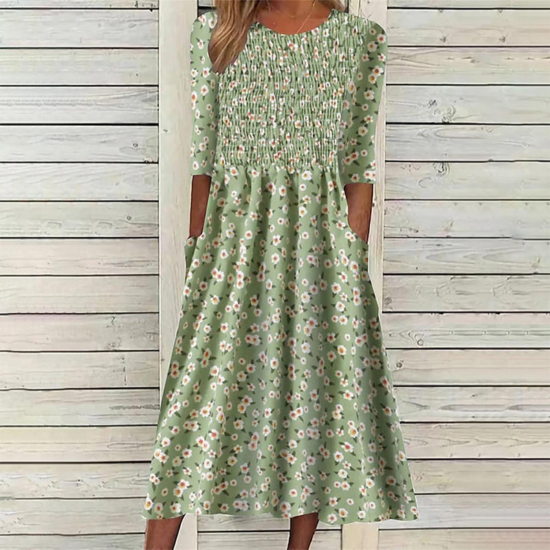 ⏰Last Day Sale 50% Off💃Women's Smocked Floral Print Dress