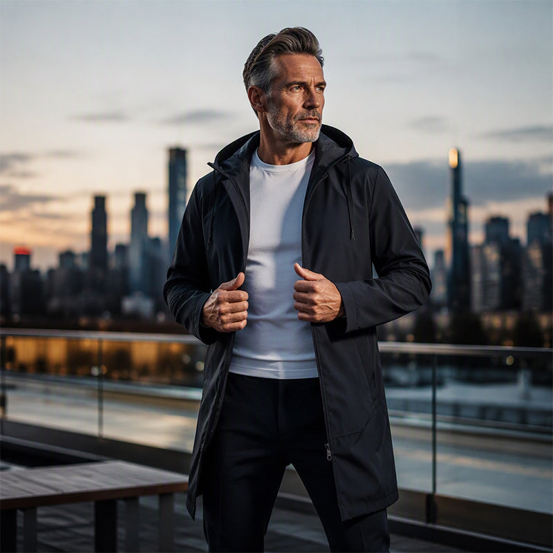 ✨Men's Mid-Length Hooded Windbreaker Jacket – Lightweight Waterproof-Style Outer Layer For Everyday Comfort 🧥