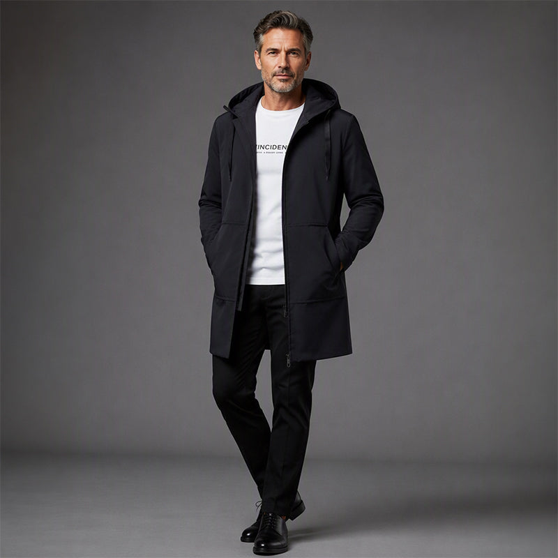 ✨Men's Mid-Length Hooded Windbreaker Jacket – Lightweight Waterproof-Style Outer Layer For Everyday Comfort 🧥