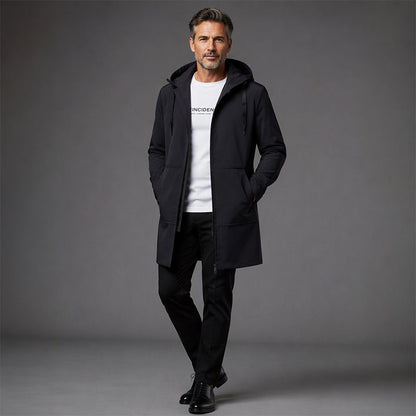 ✨Men's Mid-Length Hooded Windbreaker Jacket – Lightweight Waterproof-Style Outer Layer For Everyday Comfort 🧥