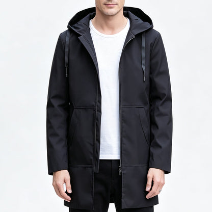 ✨Men's Mid-Length Hooded Windbreaker Jacket – Lightweight Waterproof-Style Outer Layer For Everyday Comfort 🧥