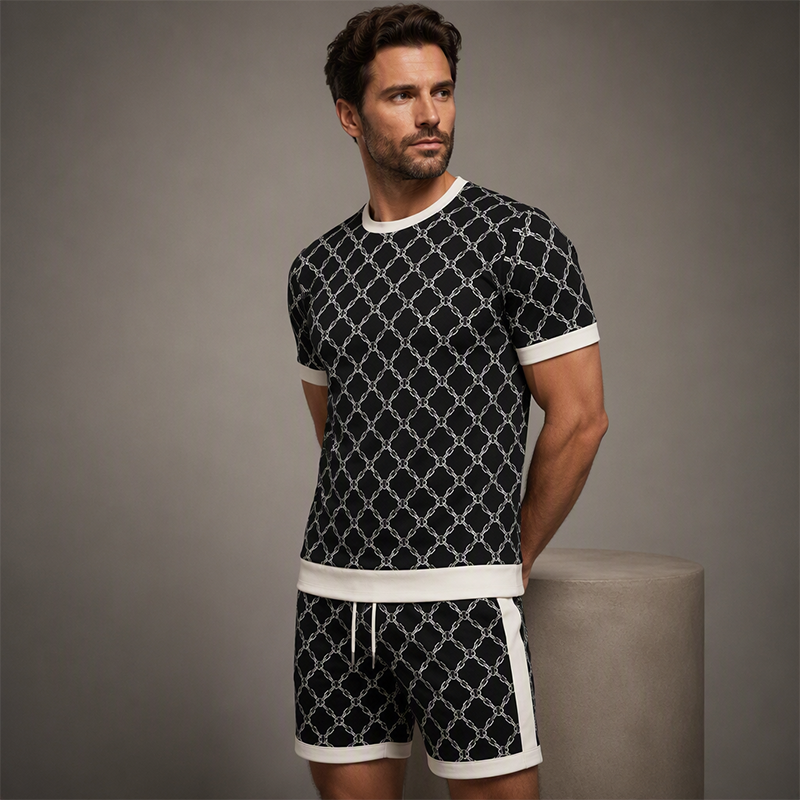 ⌛Limited-Time Offer🛍️Men's Casual Top & Shorts 2-Piece Set