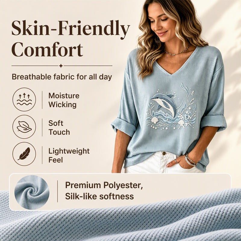 👖 LIMITED-TIME 50% OFF! ✨Women's V Neck Printed T-Shirt