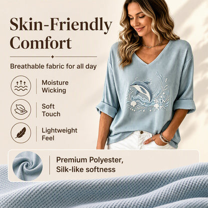 👖 LIMITED-TIME 50% OFF! ✨Women's V Neck Printed T-Shirt