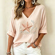 👖 LIMITED-TIME 50% OFF! ✨Women's V Neck Printed T-Shirt
