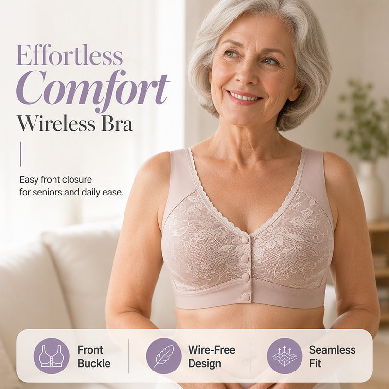 ⏰Last Day Sale 50% Off💃Front Closure Wire-Free Bra for Elderly Women Seamless Vest Style Plus Size