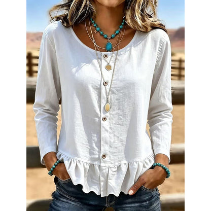 👖 LIMITED-TIME 50% OFF! ✨Women's Crew Neck Long Sleeve Top