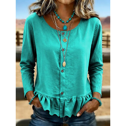 👖 LIMITED-TIME 50% OFF! ✨Women's Crew Neck Long Sleeve Top