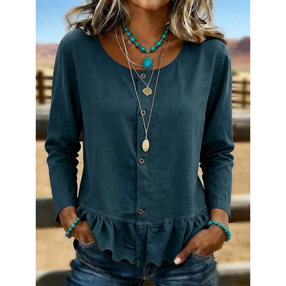 👖 LIMITED-TIME 50% OFF! ✨Women's Crew Neck Long Sleeve Top