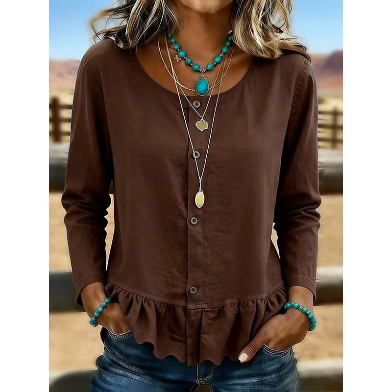 👖 LIMITED-TIME 50% OFF! ✨Women's Crew Neck Long Sleeve Top