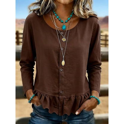 👖 LIMITED-TIME 50% OFF! ✨Women's Crew Neck Long Sleeve Top