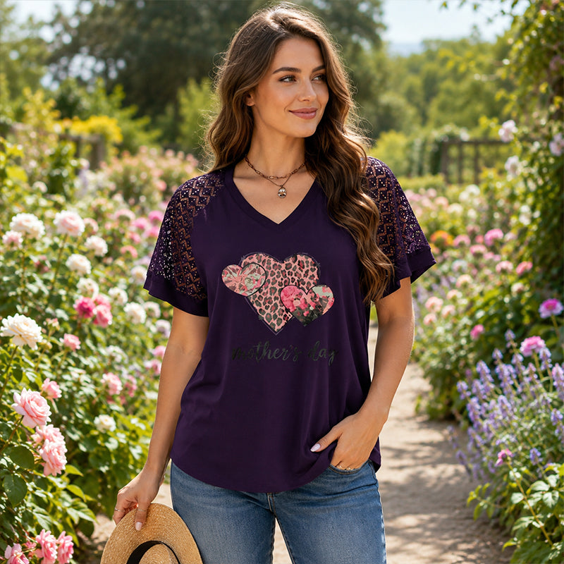 ⏰Last Day Sale 50% Off💃Elegant Lace Heart Tee