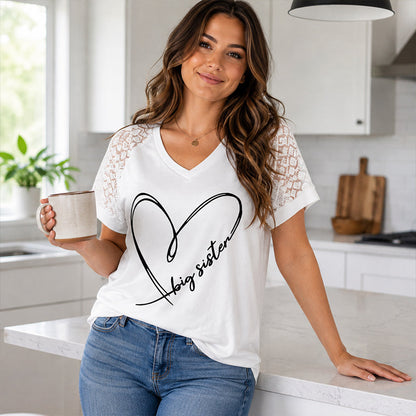 ⏰Last Day Sale 50% Off💃Elegant Lace Heart Tee