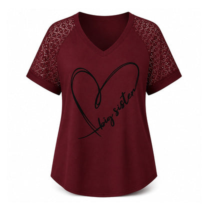 ⏰Last Day Sale 50% Off💃Elegant Lace Heart Tee