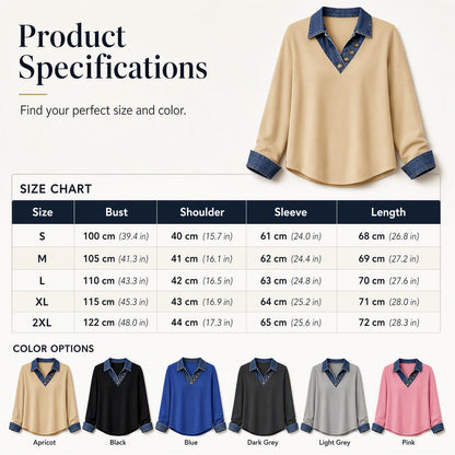 👖 LIMITED-TIME 50% OFF! ✨ Women's Casual Patchwork Long Sleeve Top