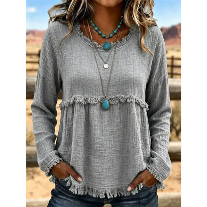 👚 ✨Women's Vintage Fringe Tassel Casual Top – Boho Charm Meets Everyday Comfort
