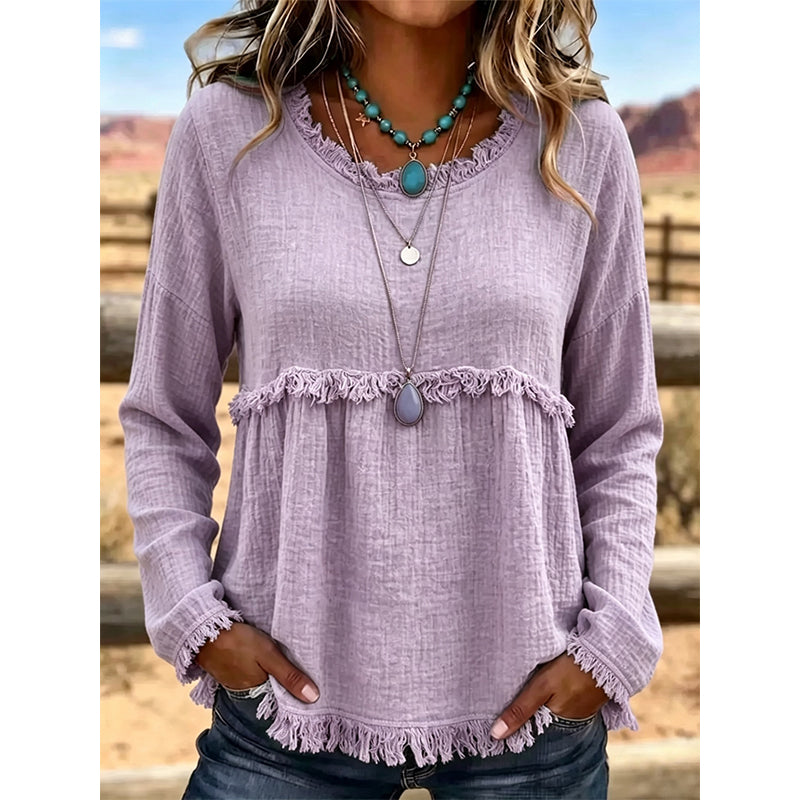 👚 ✨Women's Vintage Fringe Tassel Casual Top – Boho Charm Meets Everyday Comfort