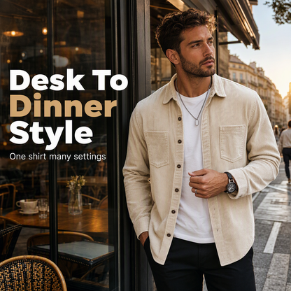 👔Men's Casual Corduroy Shirt Jacket – Classic Texture Meets Everyday Comfort