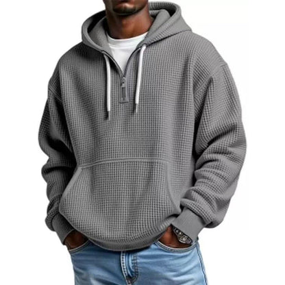 👖 LIMITED-TIME 50% OFF! ✨Men's Knit Quarter-Zip Hoodie Sweatshirt