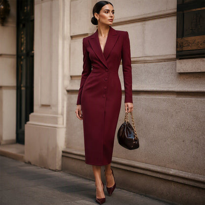 🥂Women's Elegant Asymmetrical Single Breasted Blazer Dress – Sophisticated Style With a Modern Twist