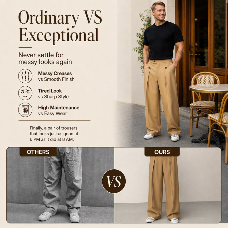 ⏰Last Day Sale 50% Off💃Men's Straight Leg Wrinkle Resistant Pants