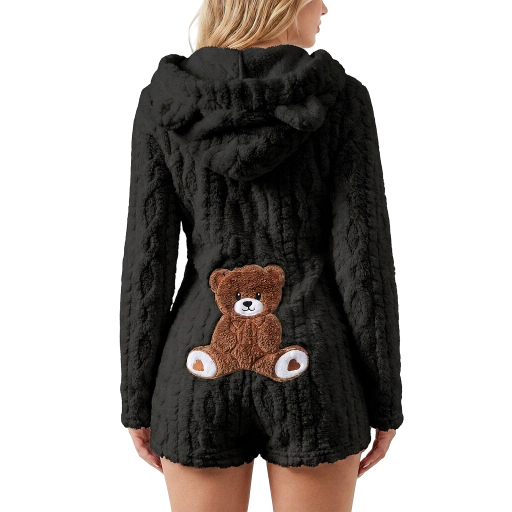 👖 LIMITED-TIME 50% OFF! ✨Women’s Plush Hooded Long Sleeve Romper