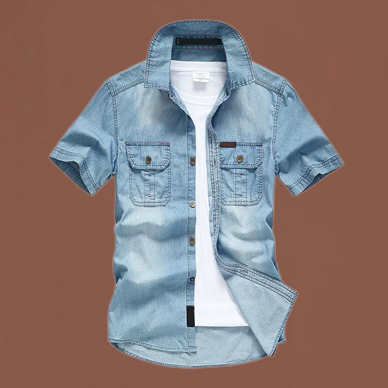 👖 LIMITED-TIME 50% OFF! ✨Men's Casual Denim Short Sleeve Shirt