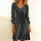 ⏰Last Day Sale 50% Off💃Women's Elegant Draped Neck Sequin Sleeve Dress
