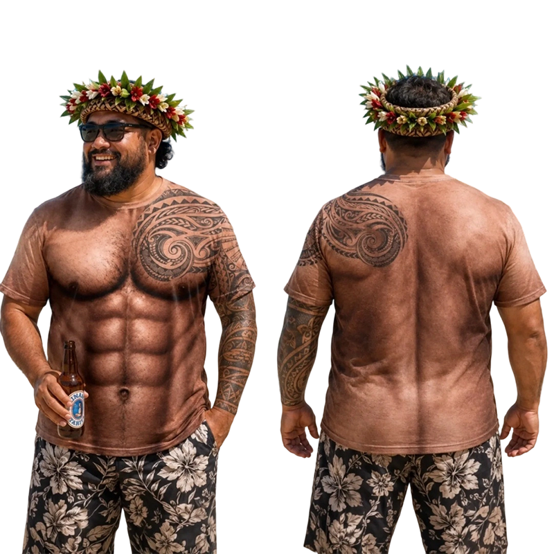 👖 LIMITED-TIME 50% OFF! ✨Men's Funny Muscle Print Short Sleeve Top