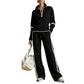 💫 One Set, Two Neckline Looks | Women's Half-Zip Wide-Leg Lounge Set ⚡ Free Shipping