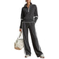 💫 One Set, Two Neckline Looks | Women's Half-Zip Wide-Leg Lounge Set ⚡ Free Shipping