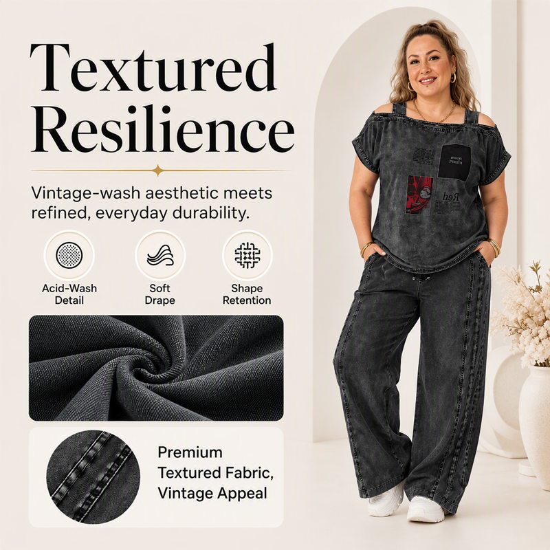 👖 LIMITED-TIME 50% OFF! ✨ Women's Off Shoulder Top & Wide Leg Pants