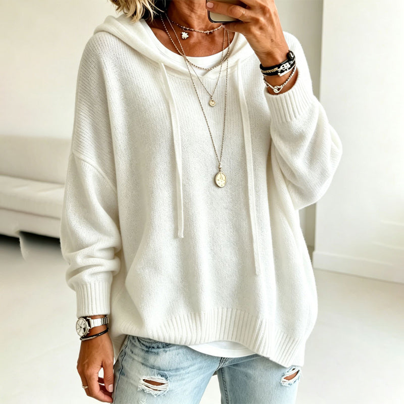 🍂 Women’s Casual Hooded Knit Sweater – Cozy Comfort Meets Effortless Autumn Style