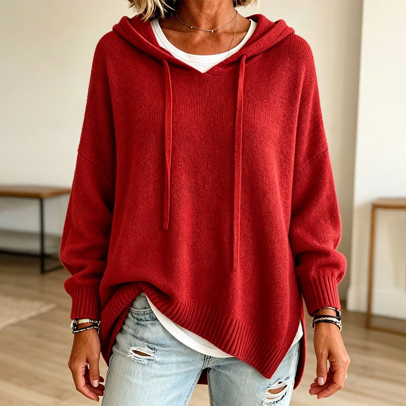 🍂 Women’s Casual Hooded Knit Sweater – Cozy Comfort Meets Effortless Autumn Style