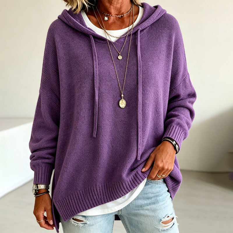 🍂 Women’s Casual Hooded Knit Sweater – Cozy Comfort Meets Effortless Autumn Style