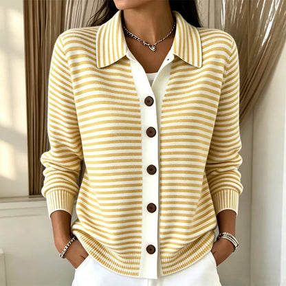 🍂 Women's Striped Knit Cardigan – Cozy Layers & Effortless Autumn Style