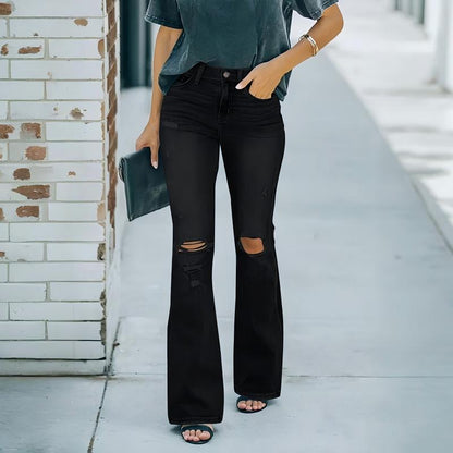 ⌛Limited-Time Offer🛍️Women's High-Waist Distressed Flare Jeans