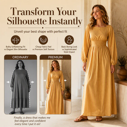 👖 LIMITED-TIME 50% OFF! ✨ Women's Striped Elastic Waist Maxi Dress