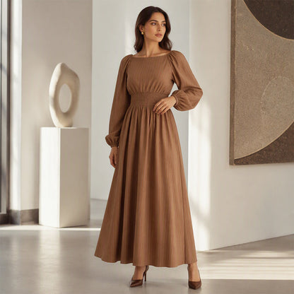 👖 LIMITED-TIME 50% OFF! ✨ Women's Striped Elastic Waist Maxi Dress