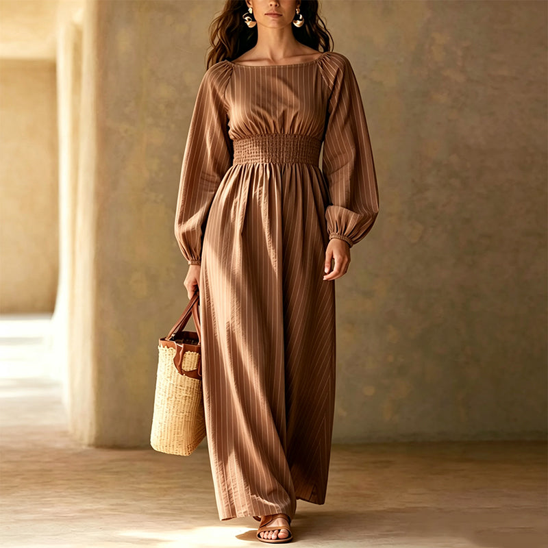👖 LIMITED-TIME 50% OFF! ✨ Women's Striped Elastic Waist Maxi Dress