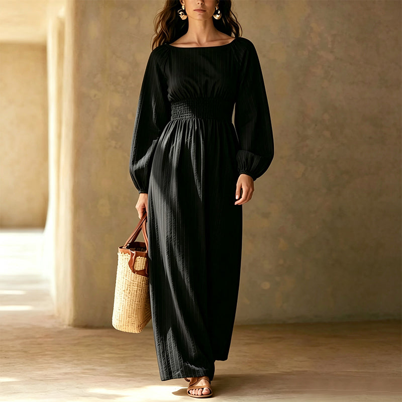 👖 LIMITED-TIME 50% OFF! ✨ Women's Striped Elastic Waist Maxi Dress