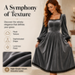 👗 Women's Vintage Square Neck Velvet Dress – Timeless Elegance Meets Luxe Comfort