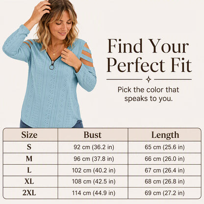 👖 LIMITED-TIME 50% OFF! ✨ Women's Cold Shoulder Zipper T-Shirt