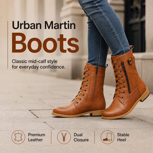 👖 LIMITED-TIME 50% OFF! ✨ Women's Round Toe Chunky Heel Martin Boots
