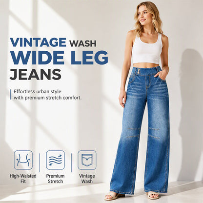 ⌛Limited-Time Offer🛍️Women's Wide-Leg Stretchy Jeans