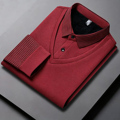 Men's False Two-Piece Long Sleeve Top