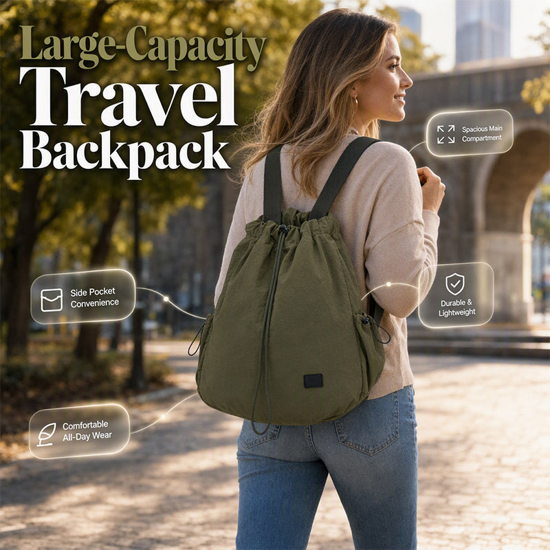 ⏰Last Day Sale 50% Off💃Women's Large Capacity Drawstring Tote Backpack